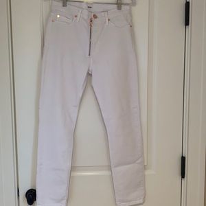 Hudson gold exposed zipper white skinnies size 29